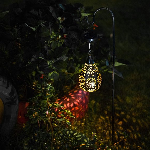 New Set of 2 Outdoor Boho Hanging Solar Lights - Picture 3 of 6